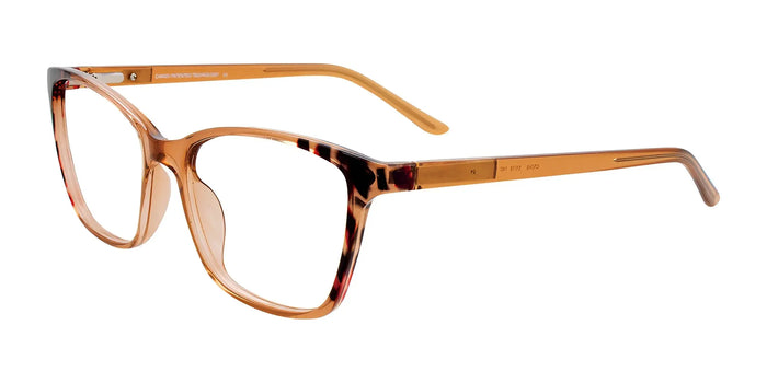 Cargo C5048 Eyeglasses with Clip-on Sunglasses | Size 51 / Brown Crystal & Demi Red