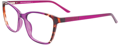 Cargo C5048 Eyeglasses with Clip-on Sunglasses Purple Crystal & Demi Brown