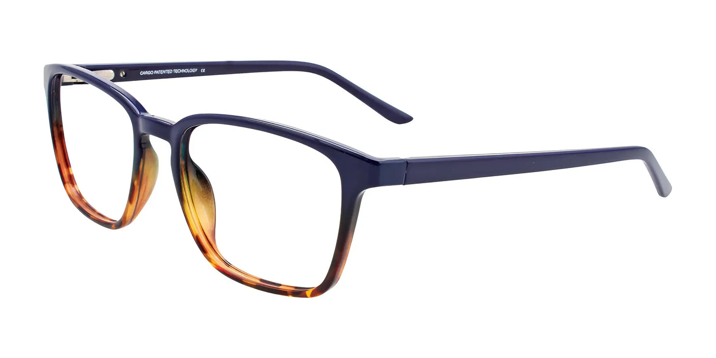 Cargo C5052 Eyeglasses with Clip-on Sunglasses Dark Blue & Demi Amber