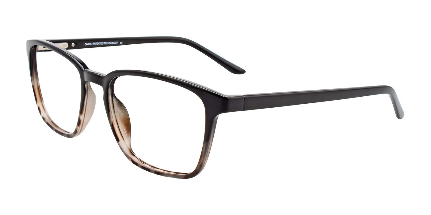 Cargo C5052 Eyeglasses with Clip-on Sunglasses Black & Black Marbled