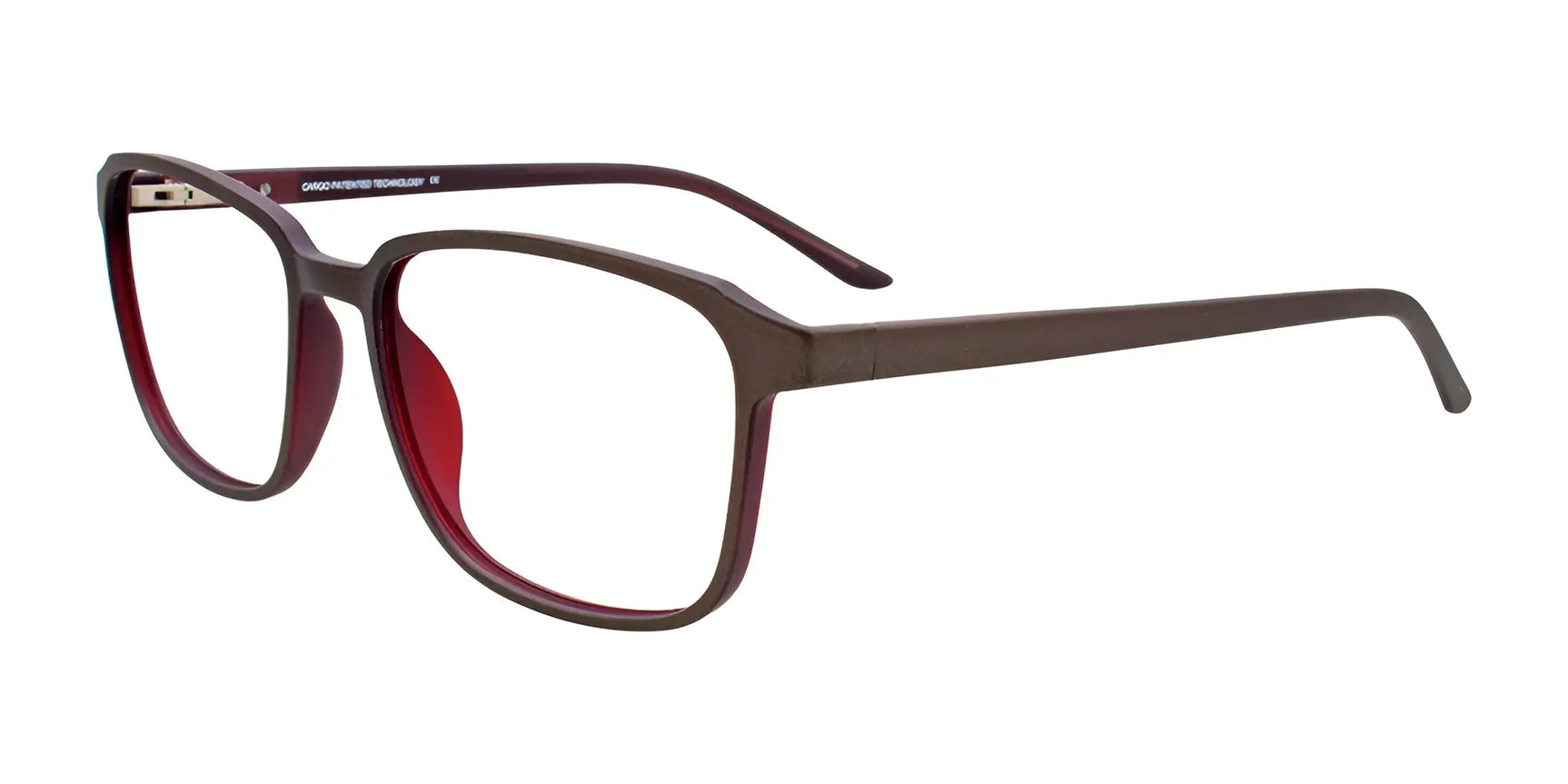 Cargo C5057 Eyeglasses with Clip-on Sunglasses Matt Dark Grey & Dark Red (Inside)