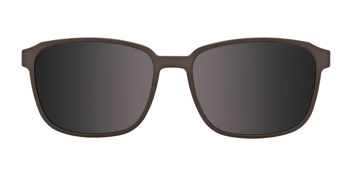 Cargo C5057 eyeglasses featuring clip-on sunglasses, in black with dark lenses, designed for prescription use and versatile style, set against a white background.