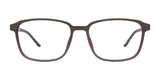 The Cargo C5057 eyeglasses, offered in size 57, feature brown rectangular frames with thin temples and a subtle red tint on the inner sides. These prescription-ready eyeglasses come with a clip-on sunglasses attachment, ensuring versatile wearability.