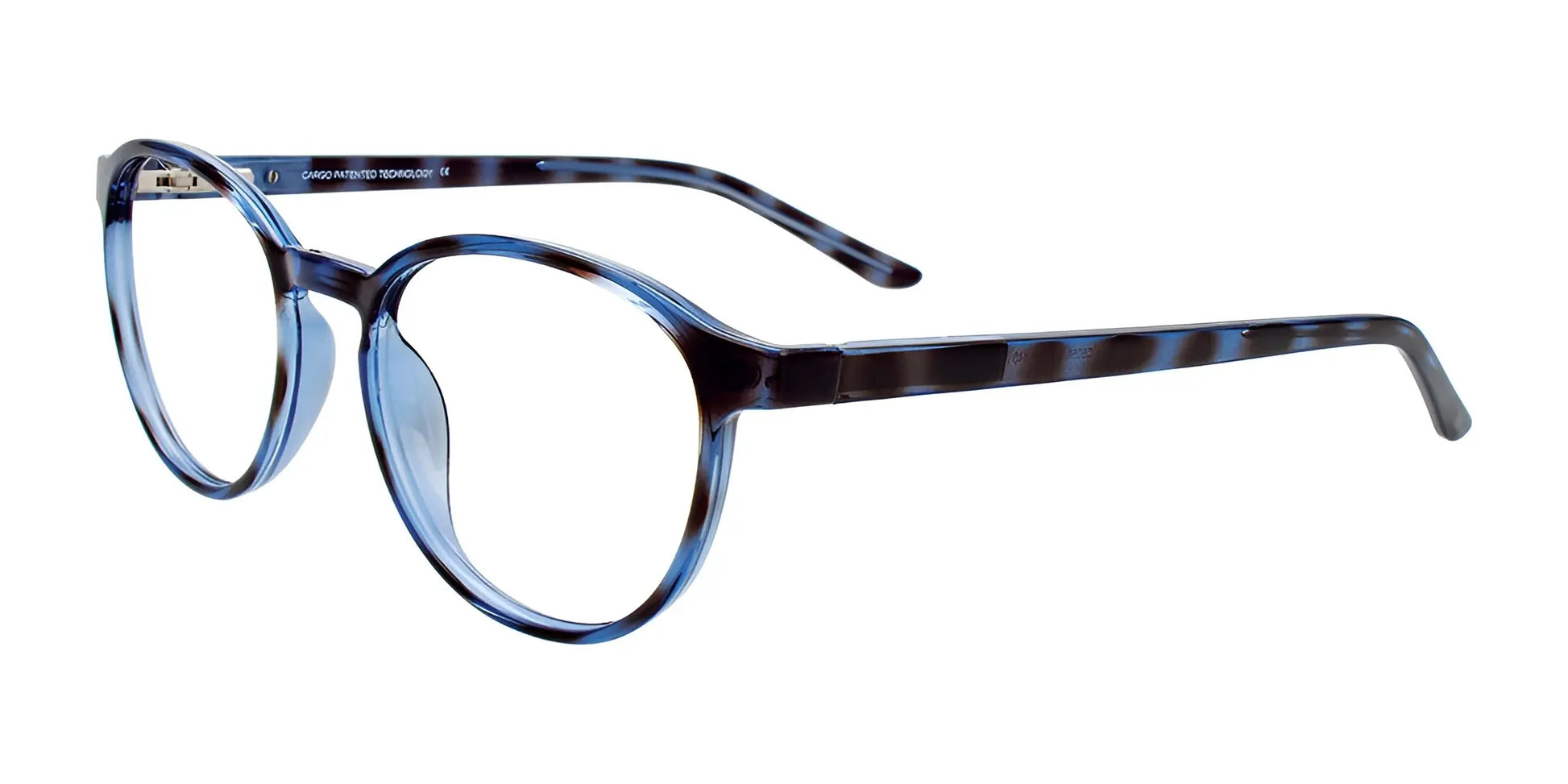 Cargo C5058 Eyeglasses with Clip-on Sunglasses Blue Tortoise