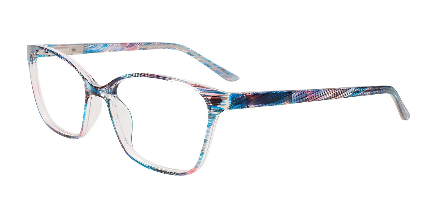 Cargo C5061 Eyeglasses with Clip-on Sunglasses Crystal St. Blue & Pink