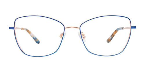 Cargo C5510 Eyeglasses with Clip-on Sunglasses / Size 53 / Blue & Rose Gold