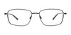 Cargo C5514 Eyeglasses with Clip-on Sunglasses | Size 55 / Shiny Black & Steel
