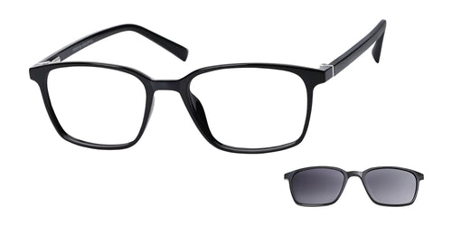 Casino Eyewear ROWEN Eyeglasses with Sun Clip / Size 52 / Black