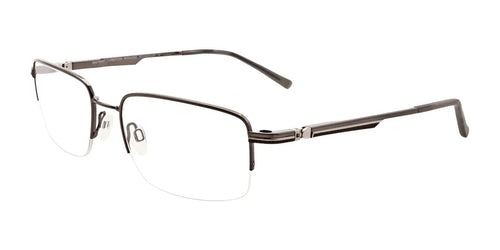 Clip & Twist CT214 Eyeglasses with Clip-on Sunglasses / Size 57 / Satin Dark Grey & Silver