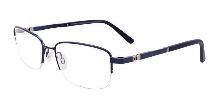 Clip & Twist CT255 Eyeglasses with Clip-on Sunglasses | Size 53 / Satin Blue