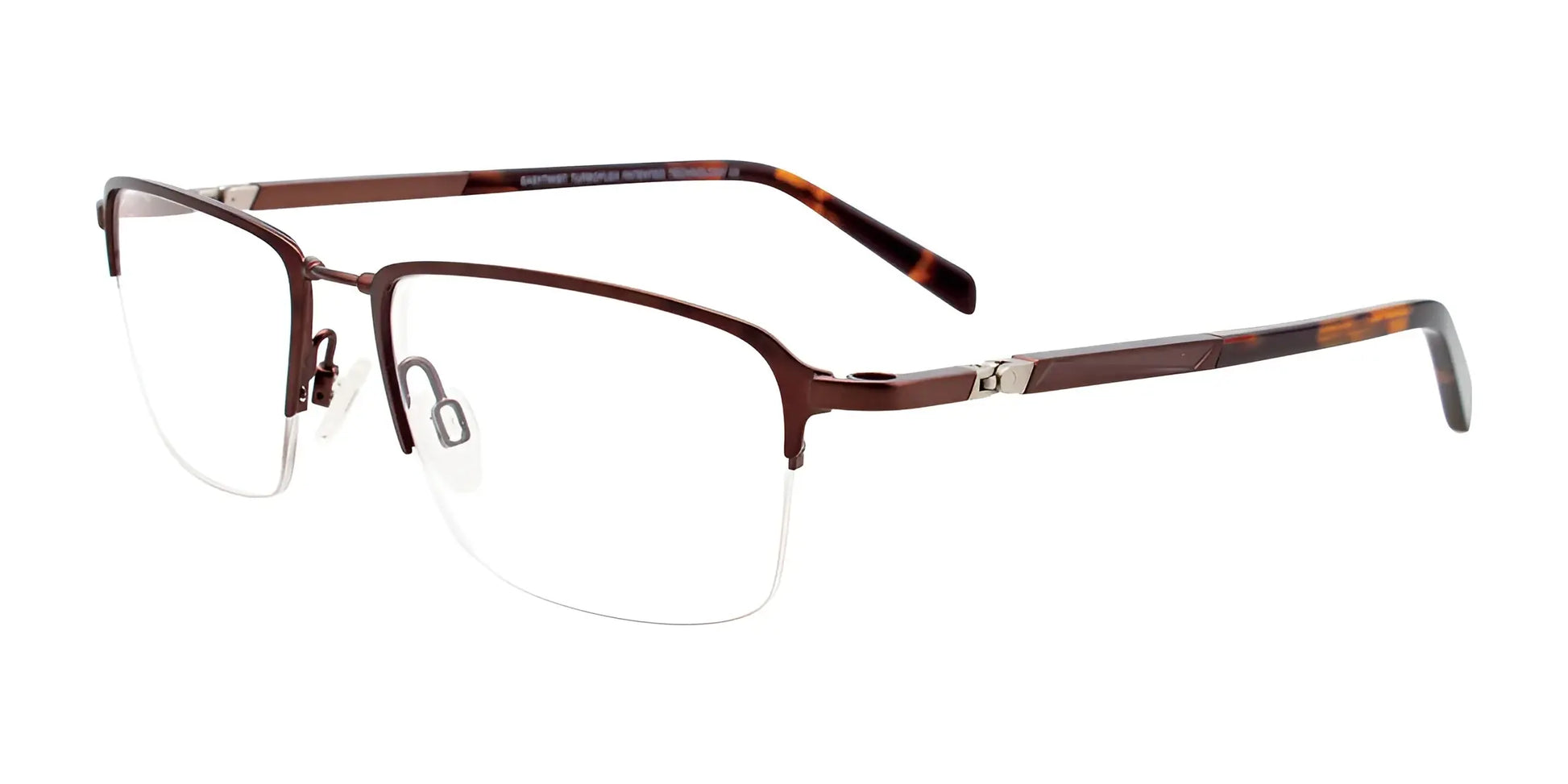 Clip & Twist CT262 Eyeglasses with Clip-on Sunglasses Matt Dark Brown