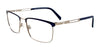 Clip & Twist CT264 Eyeglasses with Clip-on Sunglasses | Size 58 / Matt Dark Blue & Matt Steel