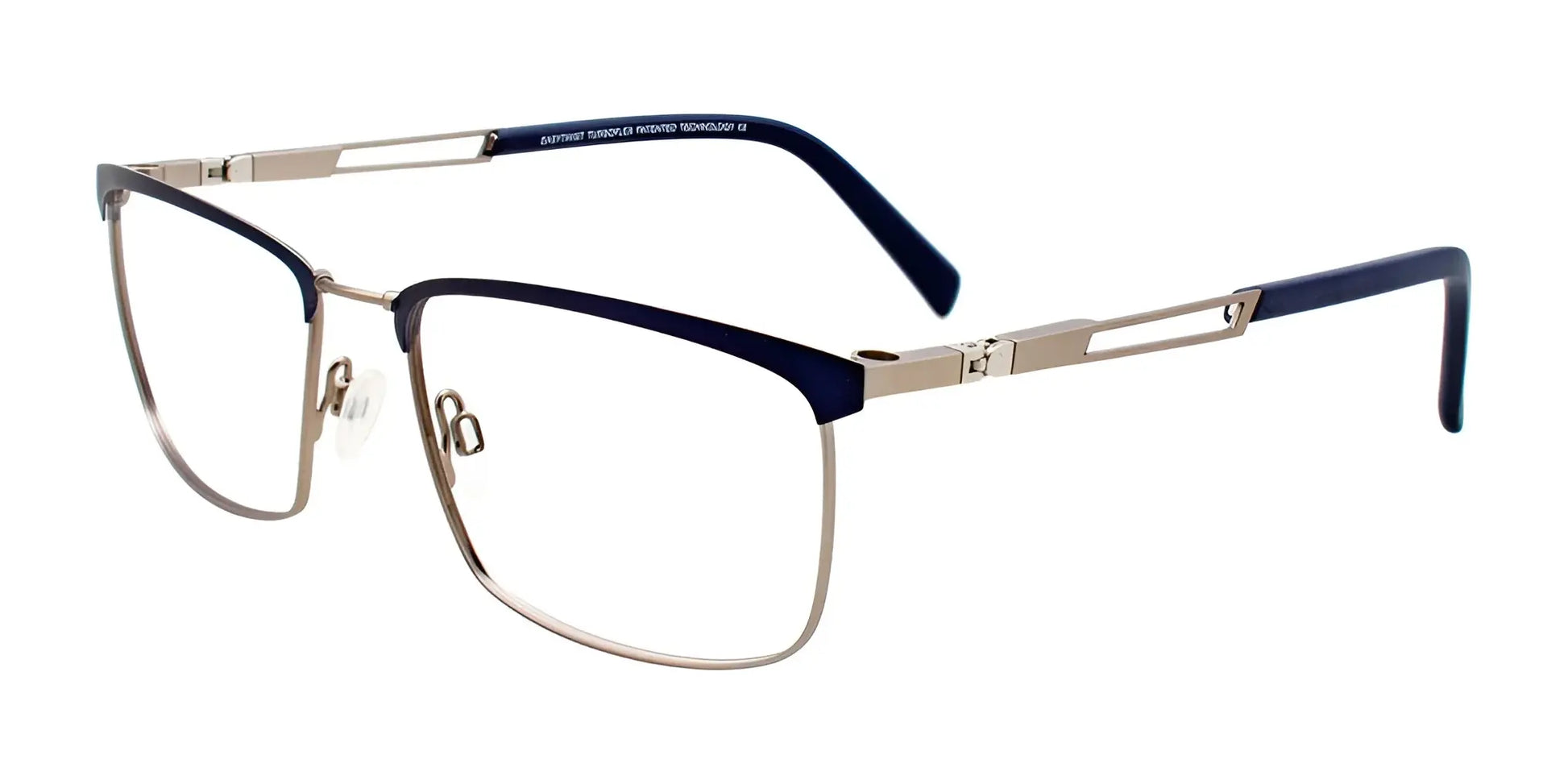 Clip & Twist CT264 Eyeglasses with Clip-on Sunglasses Matt Dark Blue & Matt Steel