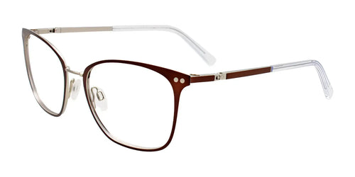 Clip & Twist CT267 Eyeglasses with Clip-on Sunglasses / Size 53 / Matt Brown & Silver