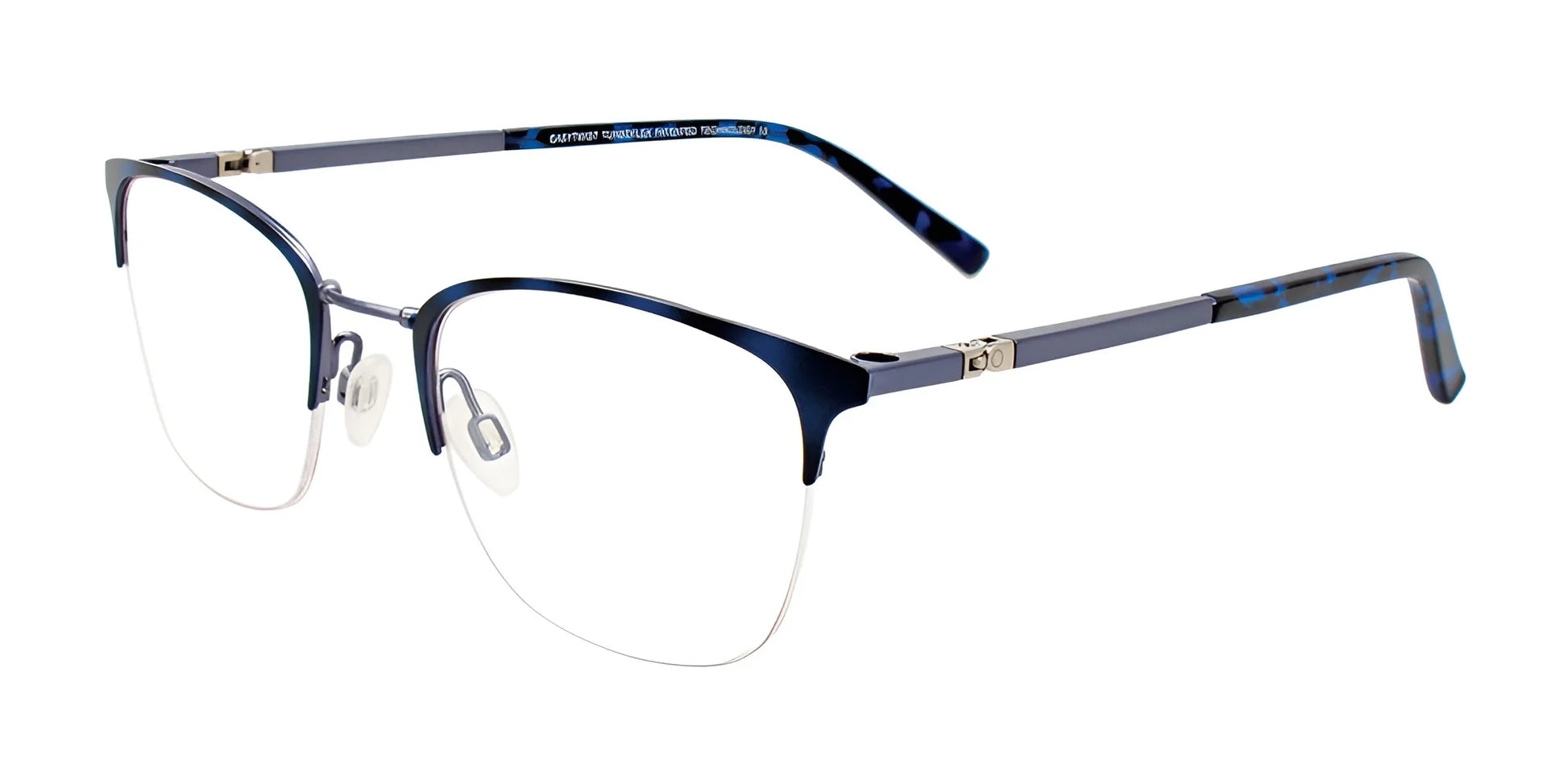 Clip & Twist CT268 Eyeglasses with Clip-on Sunglasses Matt Demi Blue & Steel Blue
