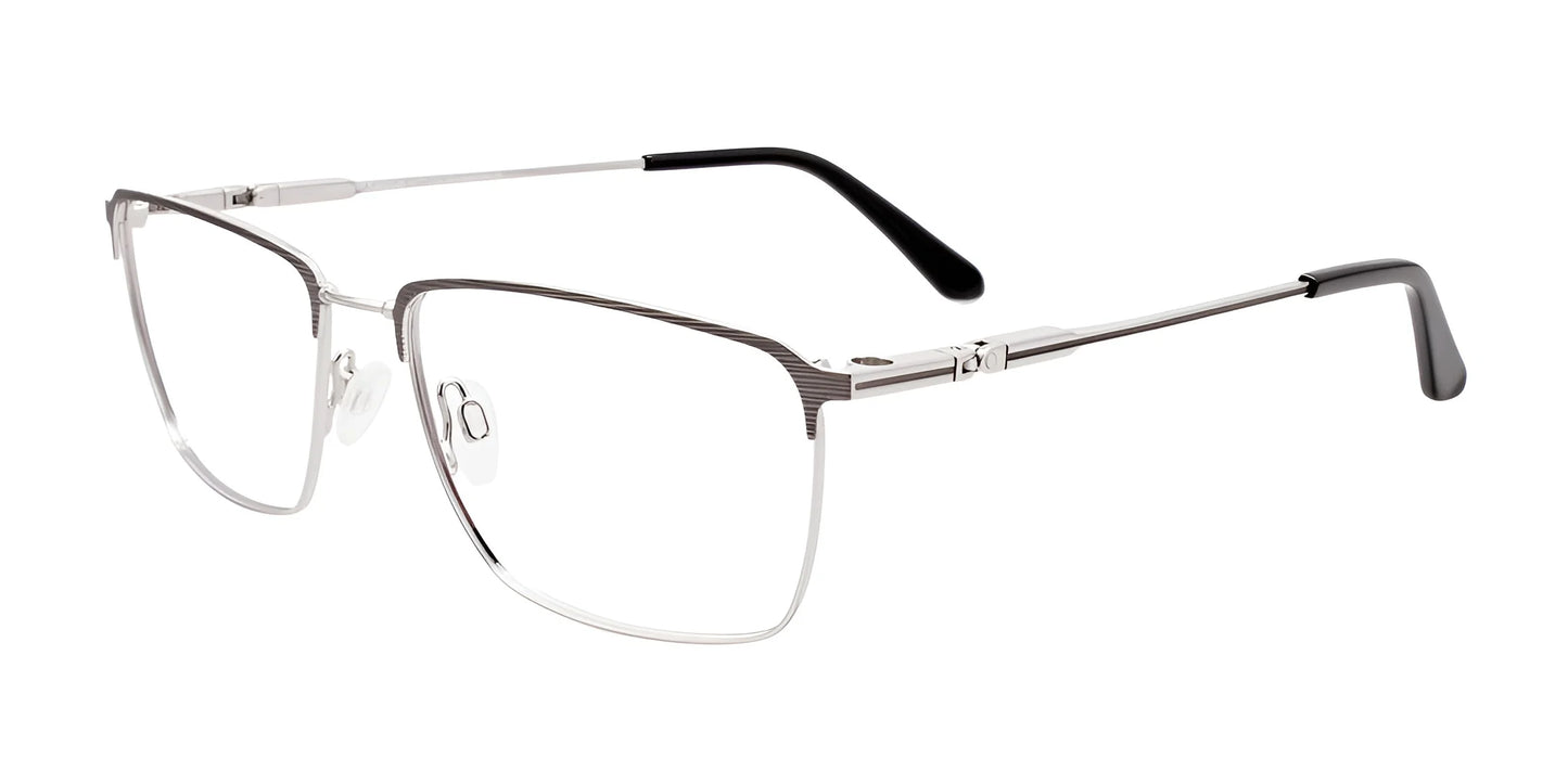 Clip & Twist CT269 Eyeglasses with Clip-on Sunglasses Satin Steel