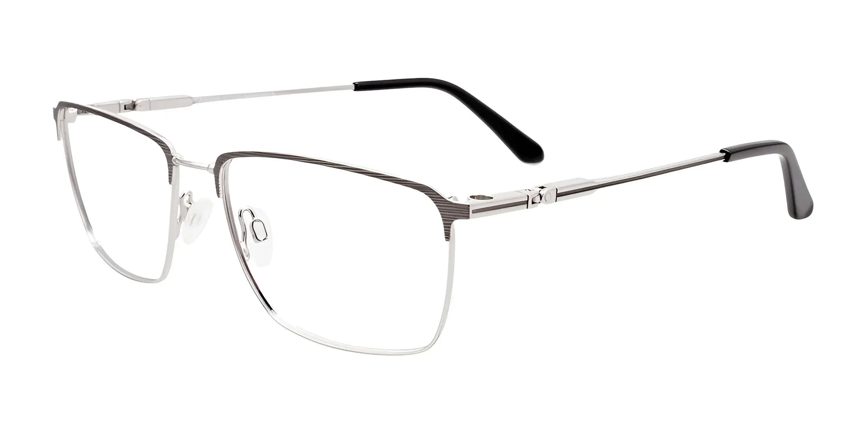 Clip & Twist CT269 Eyeglasses with Clip-on Sunglasses Satin Steel