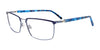 Clip & Twist CT270 Eyeglasses with Clip-on Sunglasses | Size 56 / Matt Dark Blue & Light Blue