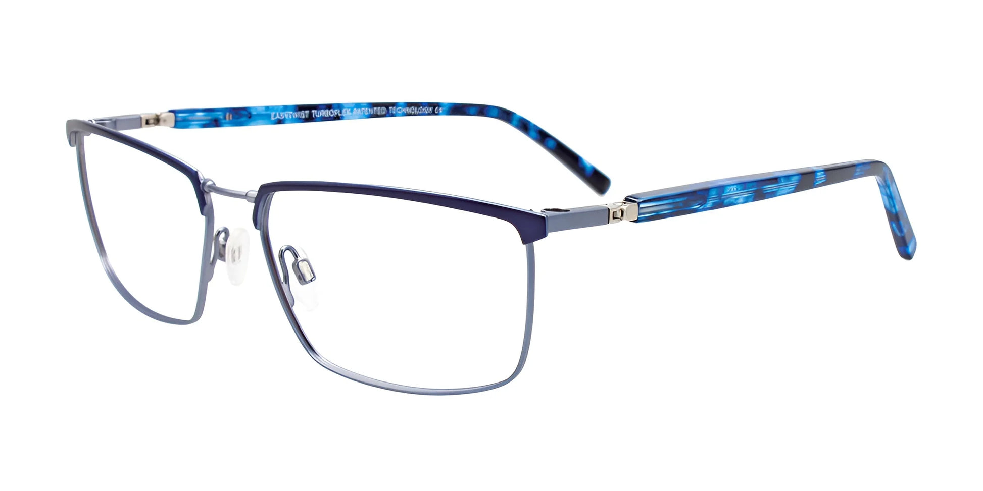 Clip & Twist CT270 Eyeglasses with Clip-on Sunglasses Matt Dark Blue & Light Blue