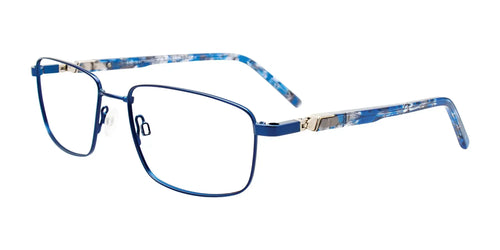 Clip & Twist CT271 Eyeglasses with Clip-on Sunglasses / Size 55 / Satin Blue/Blue & Grey Marbled