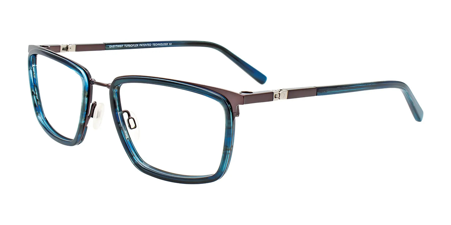 Clip & Twist CT272 Eyeglasses with Clip-on Sunglasses Dark Blue Marb & Matt Dk Grey