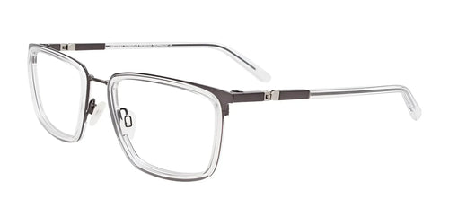Clip & Twist CT272 Eyeglasses with Clip-on Sunglasses / Size 54 / Crystal & Matt Dark Grey
