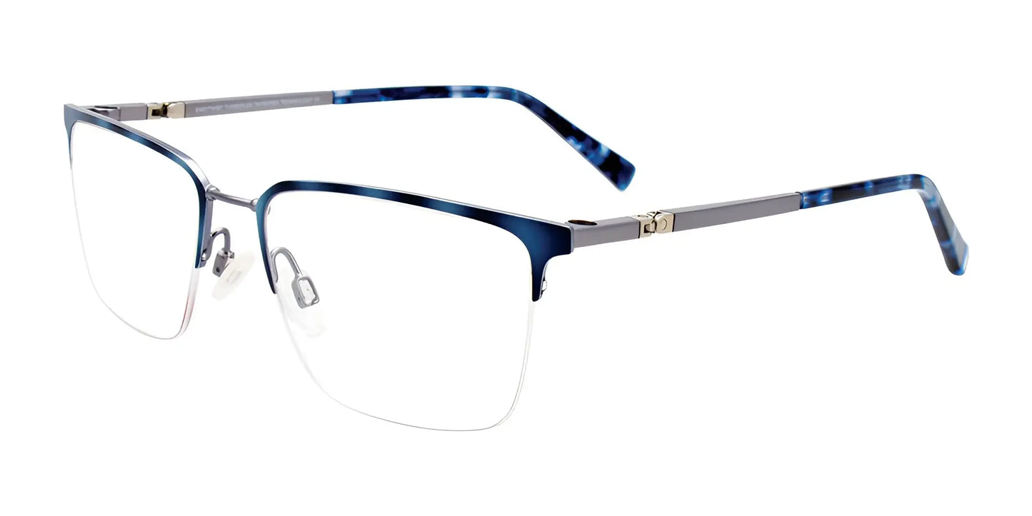 Clip & Twist CT274 Eyeglasses with Clip-on Sunglasses Matt Demi Blue & Matt Lit Blue