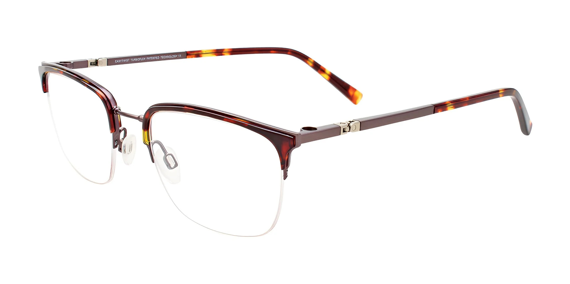 Clip & Twist CT276 Eyeglasses with Clip-on Sunglasses Steel & Caramel Tortoise