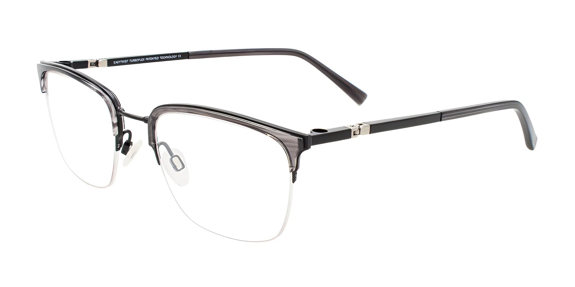 Clip & Twist CT276 Eyeglasses with Clip-on Sunglasses Black & Grey Striped