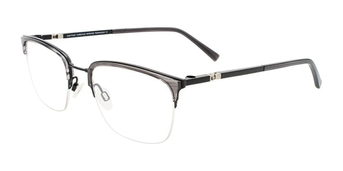Clip & Twist CT276 Eyeglasses with Clip-on Sunglasses / Size 52 / Black & Grey Striped