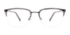 Clip & Twist CT276 Eyeglasses with Clip-on Sunglasses | Size 52 / Black & Grey Striped
