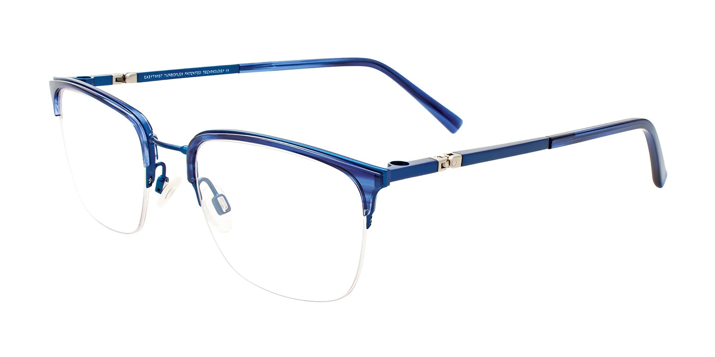 Clip & Twist CT276 Eyeglasses with Clip-on Sunglasses Blue & Blue Striped