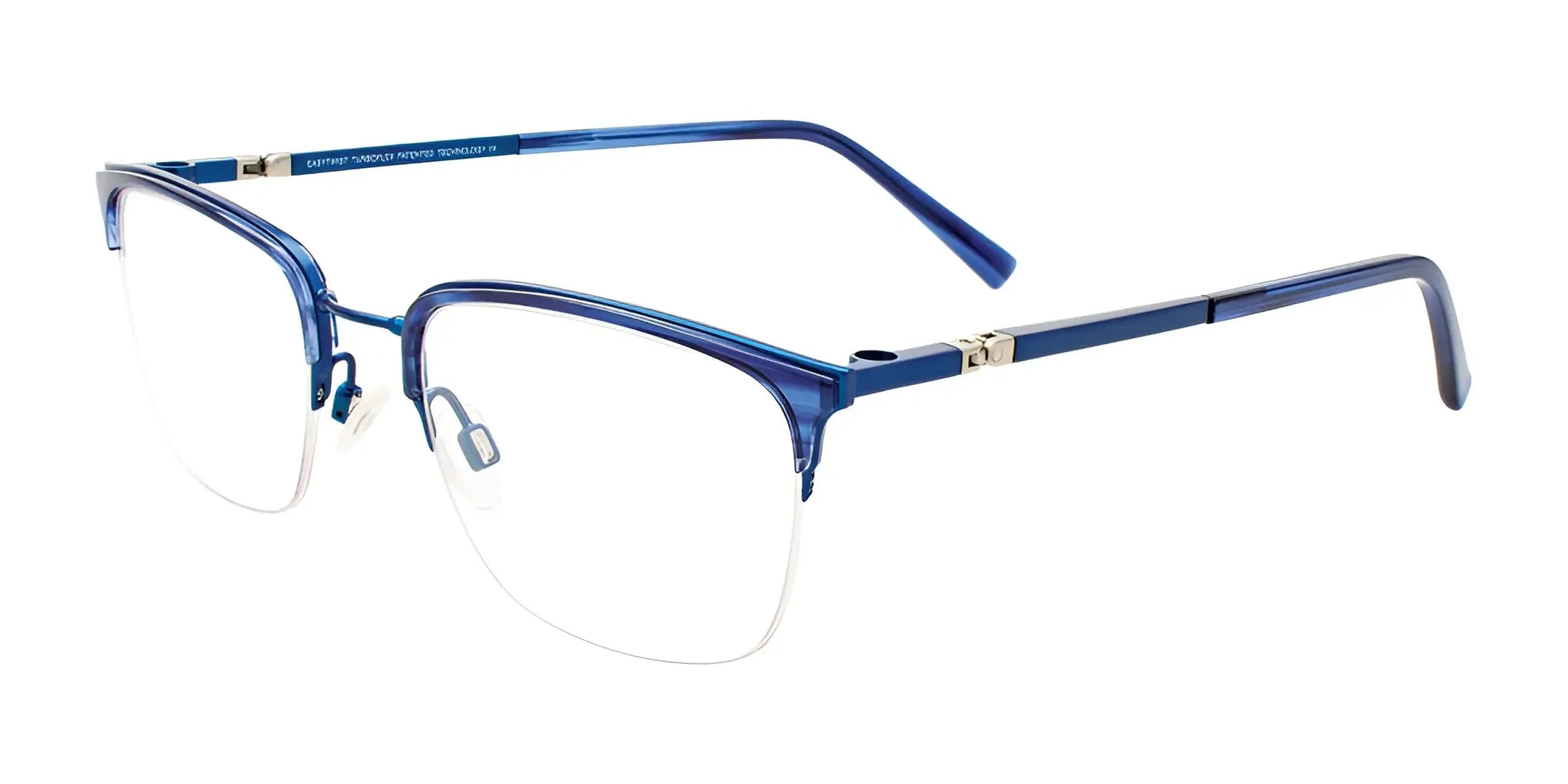 Clip & Twist CT276 Eyeglasses with Clip-on Sunglasses Blue & Blue Striped