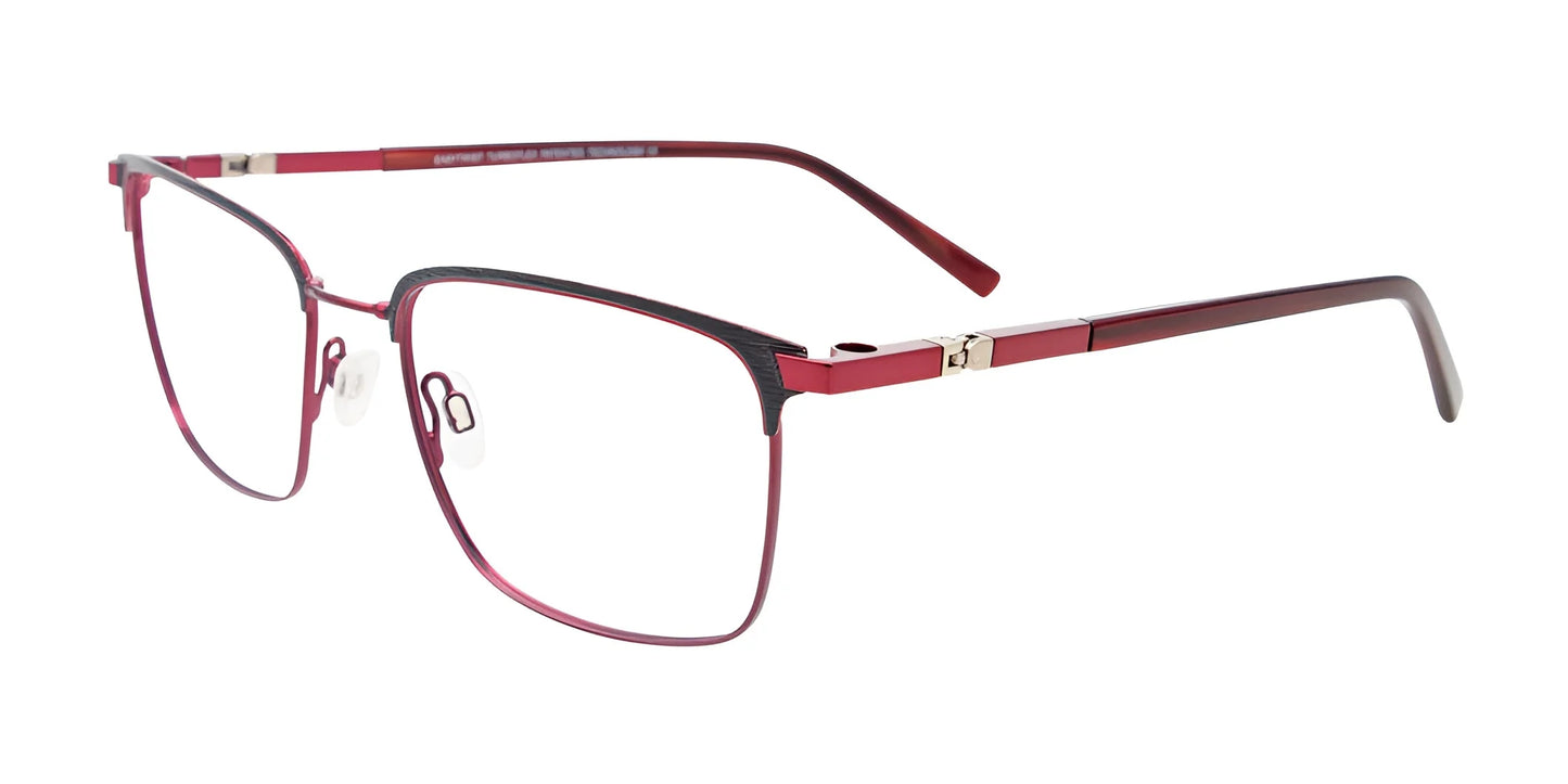 Clip & Twist CT277 Eyeglasses with Clip-on Sunglasses Brushed Black & Red / Red