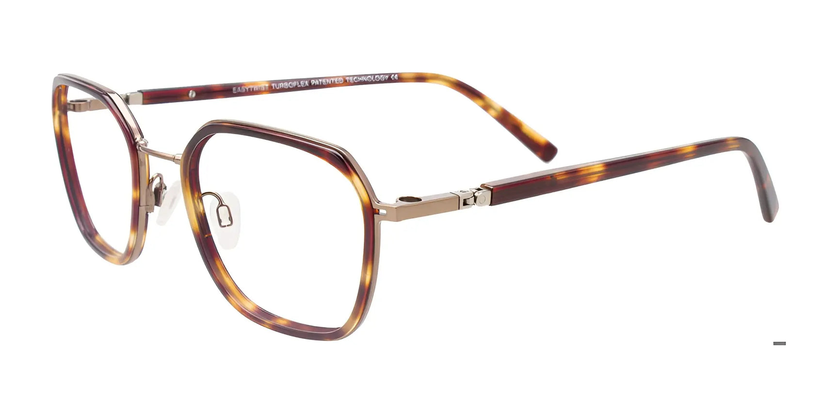 Clip & Twist CT280 Eyeglasses with Clip-on Sunglasses Brown Tortoise & Gold