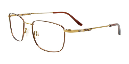 Clip & Twist CT281 Eyeglasses with Clip-on Sunglasses / Size 53 / Antique Gold & Brown