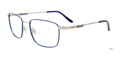 Clip & Twist CT281 Eyeglasses with Clip-on Sunglasses Steel & Blue