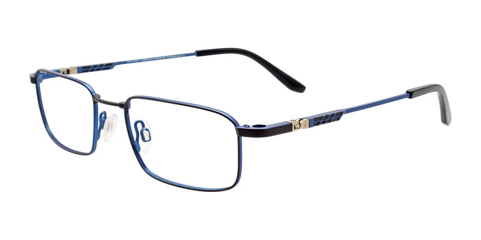 Clip & Twist CT282 Eyeglasses with Clip-on Sunglasses | Size 49 / Black & Blue