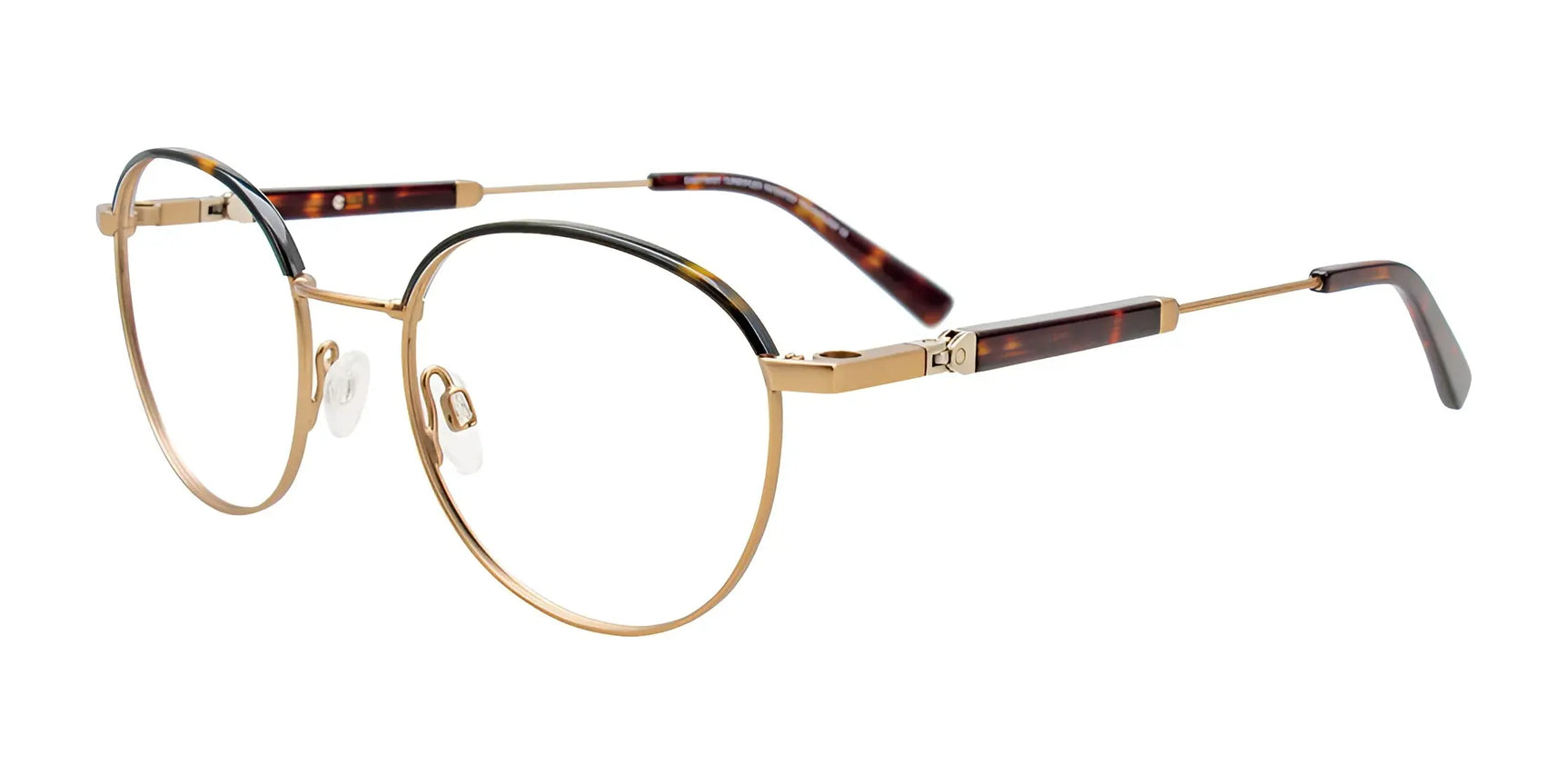 Clip & Twist CT284 Eyeglasses with Clip-on Sunglasses Soft Gold & Dark Tortoise