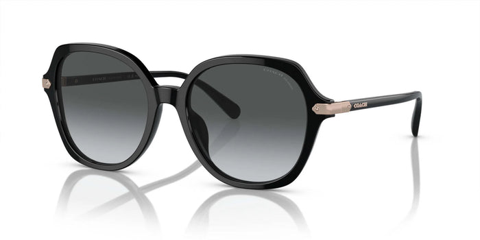 Coach CL928 HC8377U Sunglasses / Black №5002T3 / Grey Gradient Polar (3P 12%) / Size 55