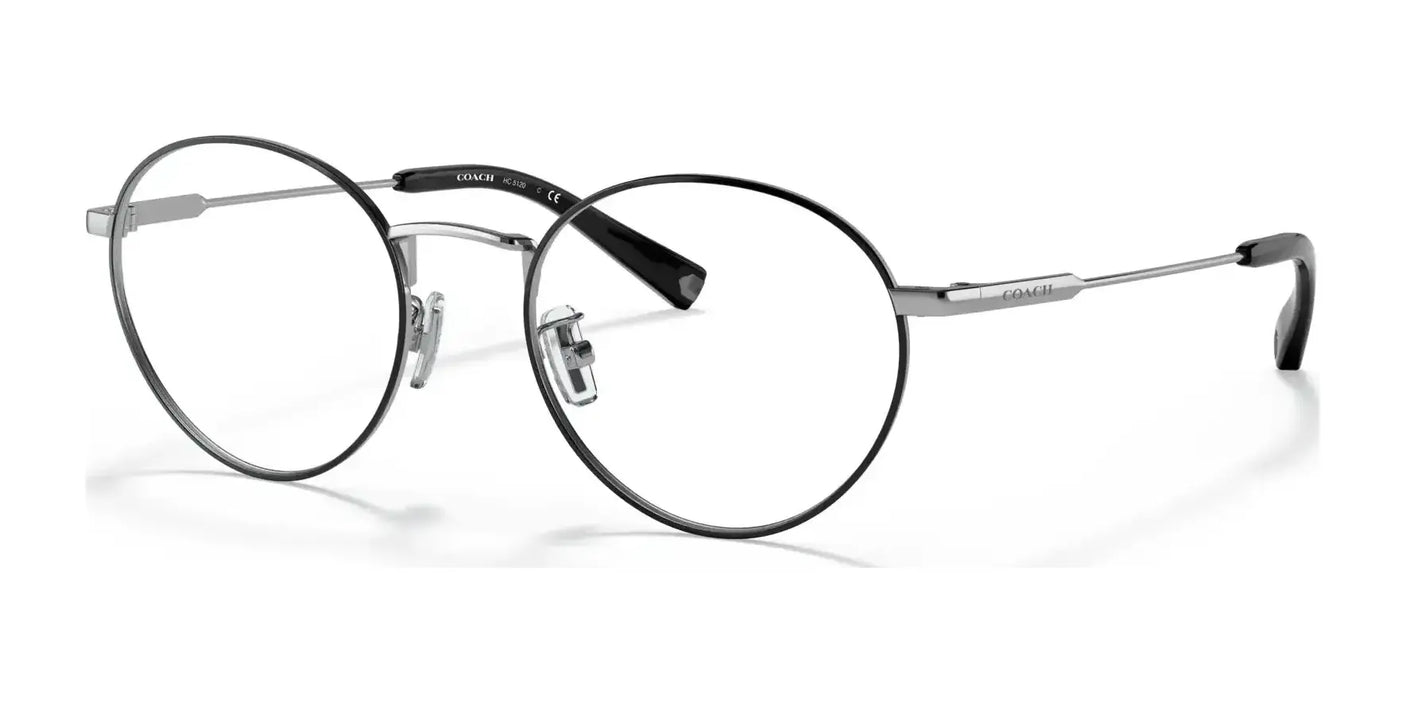 Coach C2101 HC5120 Eyeglasses Shiny Silver / Black