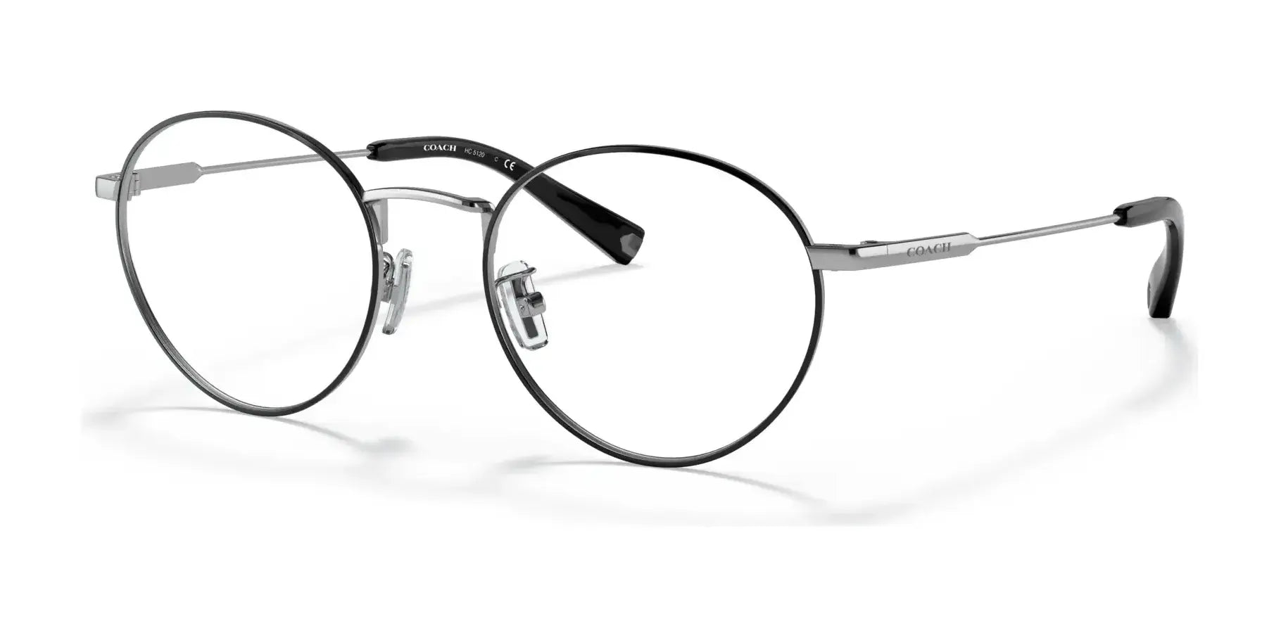 Coach C2101 HC5120 Eyeglasses Shiny Silver / Black