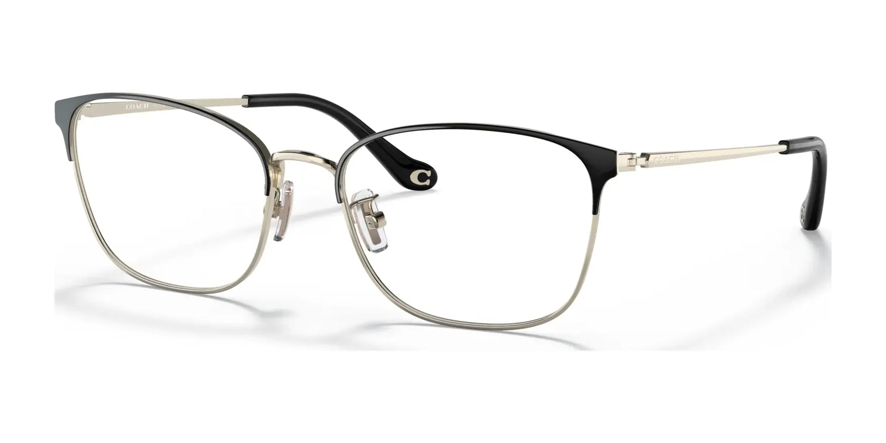 Coach HC5135 Eyeglasses Black / Light Gold / Clear + Blue Light + Etc