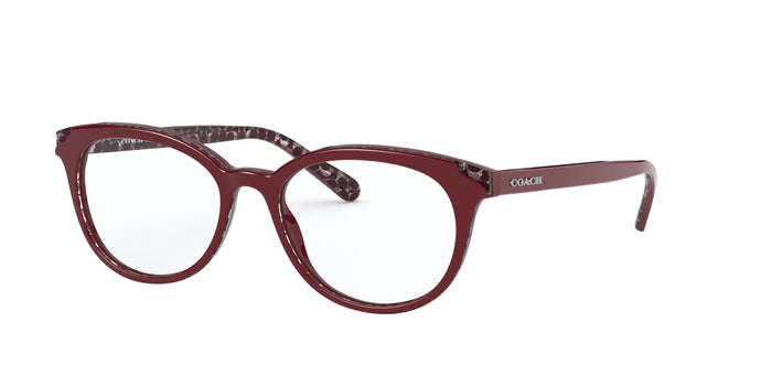 Coach HC6149F Eyeglasses | Size 52 / Burgundy Glitter Signature C №5584