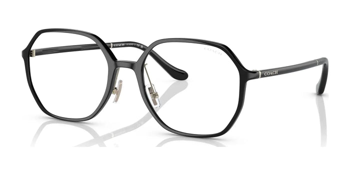 Coach HC6204D Eyeglasses | Size 56 / Shiny Black №5002SB / Clear + Blue Light + Etc (0N 87.1%)