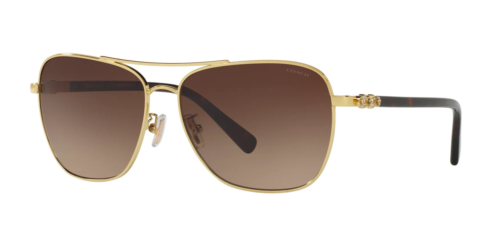 Coach L1637 HC7073B Sunglasses Gold / Dark Tortoise / Dark Brown Gradient