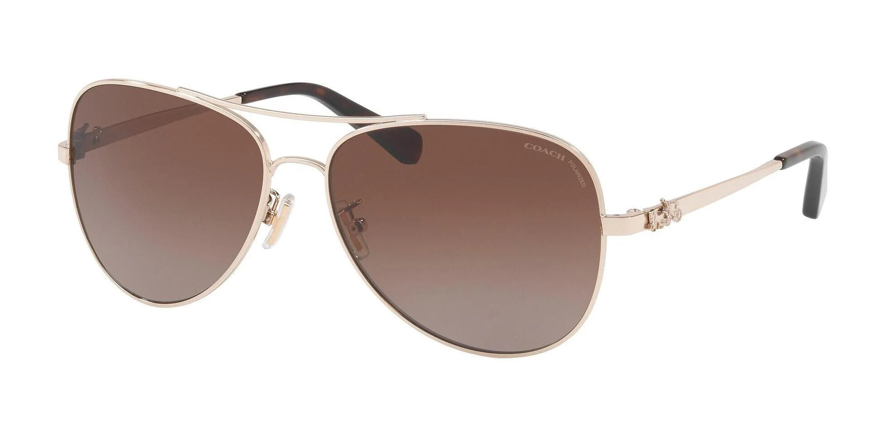 Coach L1648 HC7074 Sunglasses Light Gold / Brown Gradient Polar