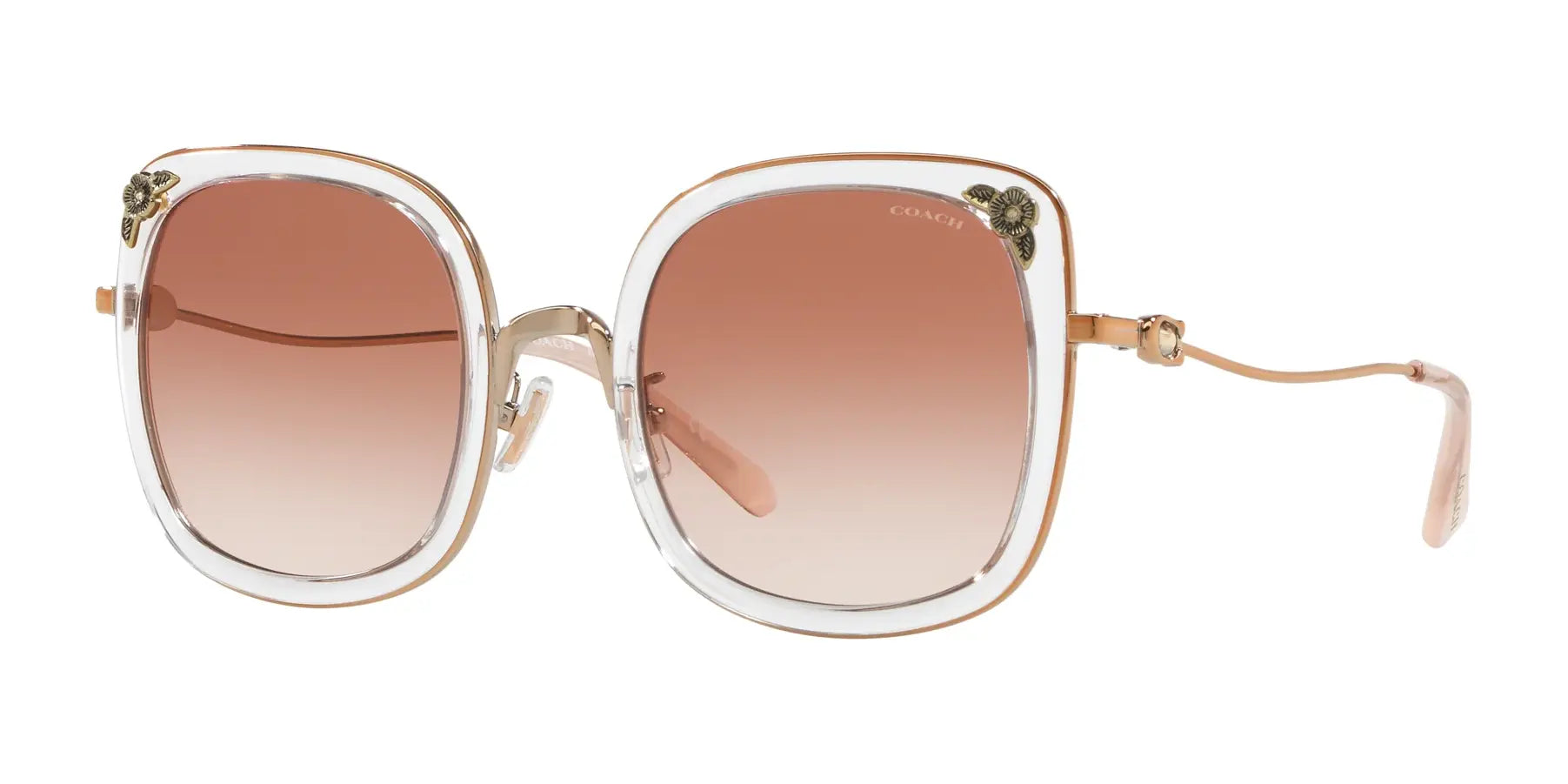 Coach L1081 HC7101B Sunglasses Rose Gold / Transparent Pink / Pink Gradient