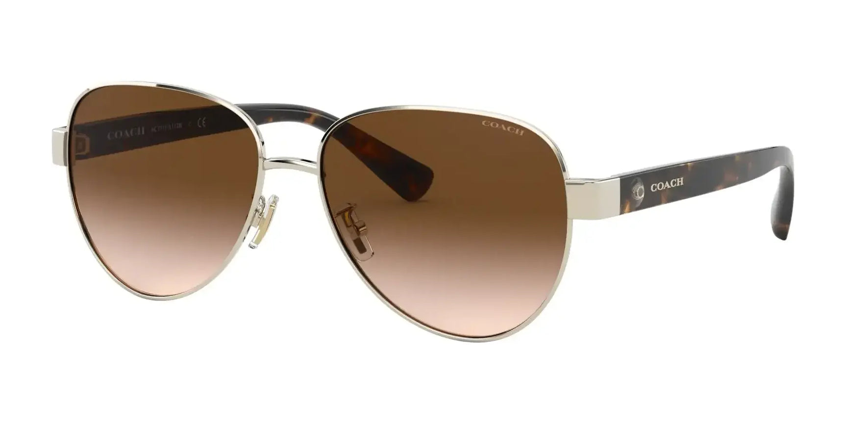 Coach L1128 HC7111 Sunglasses Light Gold / Brown Gradient