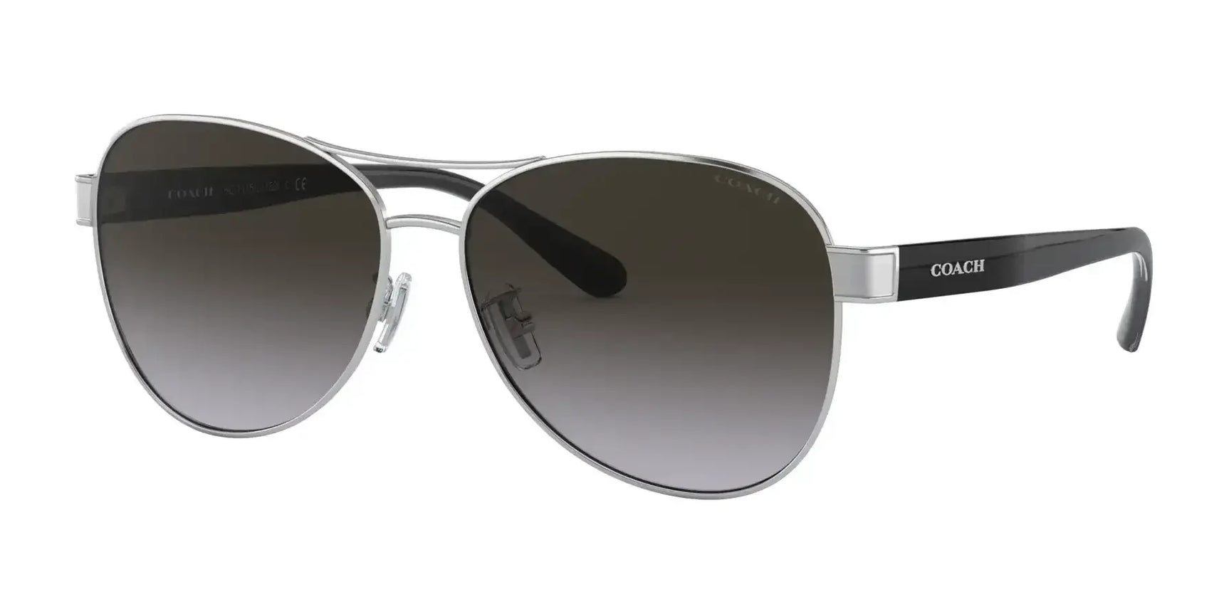 Coach L1152 HC7115 Sunglasses Silver / Dark Grey Gradient